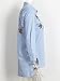 Simplee Apparel Women's Casual Floral Embroidered Side Slit Blue Blouse Shirt