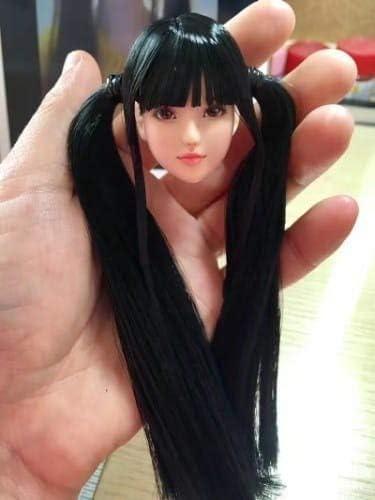 Amazon 1 6 黒髪ツインテール 女性フィギュア用ヘッド フィギュア ドール 通販