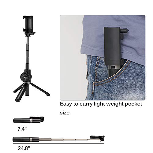 image for Konesky Bluetooth Remote Control Selfie Stick Tripod, Lightweight Univ