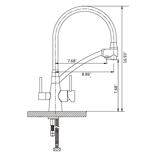GAPPO Pull Out Kitchen Faucet with Lead Free Drink Water Filter Function Brushed Nickel - Thumbnail 6