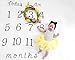 Kiddo Kind Baby Milestone Blanket - 52 x 48 - Makes Unique Photo Props for Babies - Extra Large Monthly Age Blankets Create Personalized Photography for Each Month - Perfect for Expecting Moms