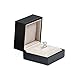 Oirlv Black PU Leather Wedding Ring Box Jewelry Packaging Gift Box Showcase Display