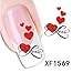 JIEPING 1 Sheet 3D Flower Nail Art Sticker Water Transfer Sticker 3D DIY Nail Decoration Nail Art Decal Sticker Love Heart XF1569