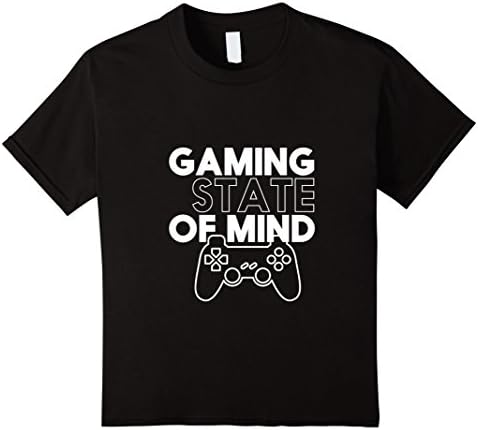 Kids Cool Gamer T-shirt for Video Game Geek Gaming State of Mind 6 Black