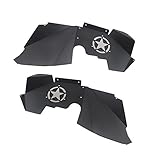 MAIKER Jeep Wrangler Front Inner Fender Liners for 2007-2017 Jeep Wrangler JK 4WD Five Star logo Lightweight Aluminum Design Black