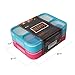 Leakproof Bento Lunch Box Container For Kids and Adults. Leakproof Containers with 3 compartments. 2 Sets of Stainless Steel Spoons and Forks with Travel Cases. Food Prep Meal Container. Blue and Pink
