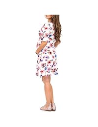 Vestido ara dama con longitud a la rodilla y cinturón, hecho en EE.UU.
