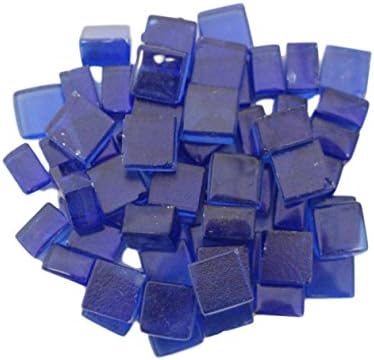 Exotic Fire Glass Cobalt Blue Fire Glass Squares 1/2 Inch - 10lb. Bag - EXCLUSIVE Design