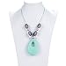 AmBaby Teething Necklace - Chew Beads Pendant - Colorful Jewelry for Mom to Wear - Soothing Toy for Baby - BPA Free Food Grade Silicon (Dreamy Mint)