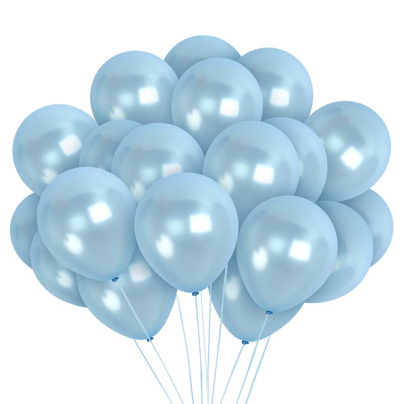 Treasures Gifted Metallic Light Blue Balloons - Baby Blue Balloons