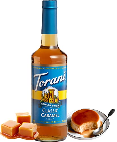 TORANI SUGAR FREE SYRUP, CLASSIC CARAMEL, 25.4 OUNCE BOTTLE