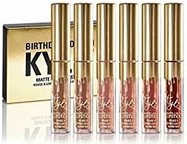 JENNER Birthday Edition - 6PCS Women Long Lasting Lip Gloss Beauty Glaze Matte Liquid Lipstick Makeup Tool Set