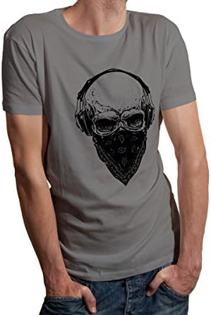 Canonon men 's Cotton Funny Avatar Prints Crewneck Short Sleeve T-shirt Grey L