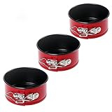 MaMix Mini Springform Pans Set, 4 inch, Mini Cake Pan, Mini Cheesecake Pan with Removable Bottom,Nonstick Bakeware,Set of 3