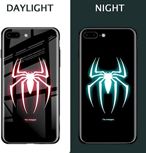 Perfectus Spider Hero Man Luminous Fashion Luxury Tempered Glass Hybrid Case for iPhone X 7 8 6 6s Plus XS iPhone XR iPhone XS MAX (iPhone XS Max)