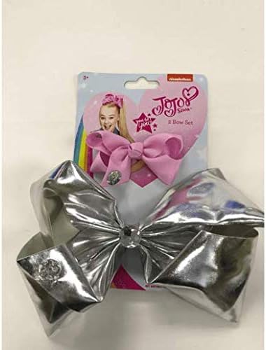 JoJo Siwa Metallic Bow 2 Pack - Silver
