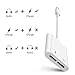 ebasy Lighting Adapter Compatible Phone X / 7 /8 / 7 Plus, 2-in-1 Lighting Splitter Adapter Dual Headphone Audio and Charge Adapter.(Compatible iOS 11, iOS 12 Later)-[White]