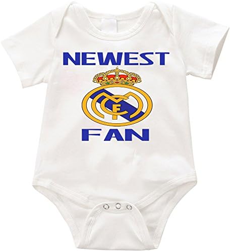 Anicelook Newest real Madrid fan infant romper onesie creeper (0-6months, White)