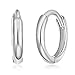 14k White Gold 1.5mm Thickness Small Huggie Earrings (8 x 8 mm)