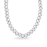 Bling Jewelry 925 Sterling Silver Beaded Ball Necklace 8mm