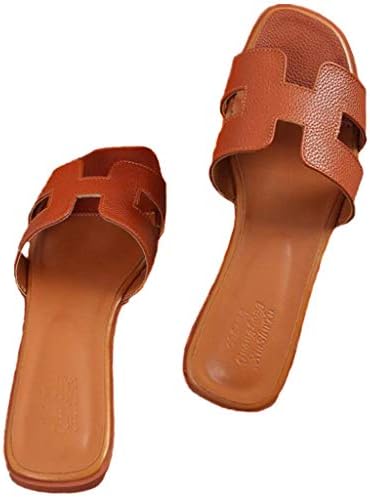GirlFriendMaterial Women Flat Casual Shoes Flip Flog H Sliders Ladies Summer Sandals Flip On Slides PU Leather Comfy Slippers GFmaterial