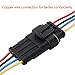 ESUPPORT 4 Pin Way Car Auto Waterproof Electrical Connector Plug Socket Kit with Wire AWG Gauge Marine Pack of 10