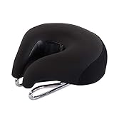Oversized Comfort Bike Seat – Most Comfortable Replacement Bicycle Saddle – No Nose Elastic Reflective Front Seat Mat Pad Cushion-Universal Fit for Exercise Bike and Outdoor Bikes