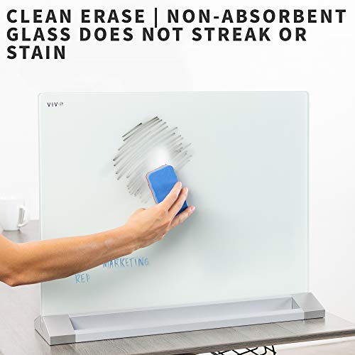 VIVO Freestanding Glass 23 x 19 inch Desktop Dry Erase Board, Privacy Divider, DoubleSided
