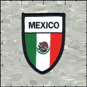 Country Flag Of Mexico Shield Embroidered Iron On Travel Souvenir Applique Patch FD