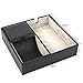 Mantello Leather Valet Tray Nightstand Organizer Charging Station 3 Compartments, Black