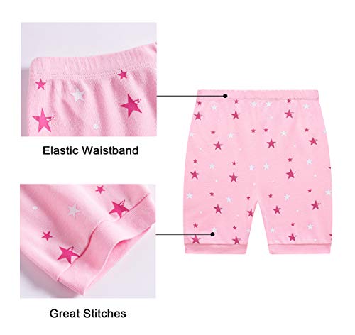 Benaive Pajamas for Girls, Pjs for Toddler Girl Cotton Summer Pajama, 2 PCS Children Sleepwear, Lounge Shorts Set (Unicorn, Pink, 3T)