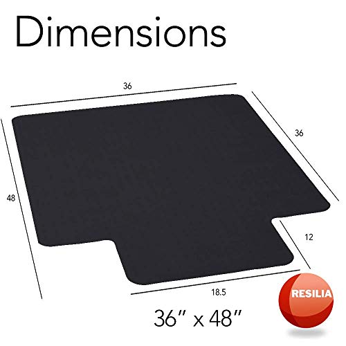 image for Resilia Office Desk Chair Mat with Lip - for Carpet (with Grippers) Bl