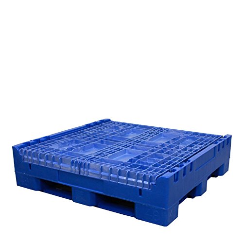 New Blue Collapsible Bulk Container (2 Doors) Exterior 45W x 48" L x 34" H - Superior Quality and Value - Made in USA (Only 20 pcs Left)