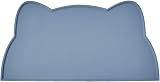 Septillar Cat Food Mat Silicone Non Slip Waterproof 44x25cm Stone Blue