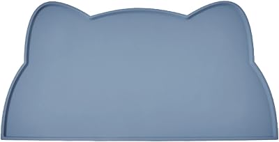 Septillar Cat Food Mat Silicone Non Slip Waterproof 44x25cm Stone Blue