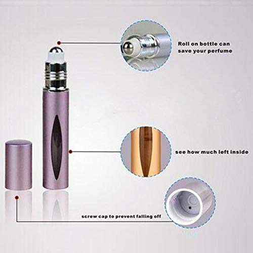 image for Rioa Verona Aluminum & Glass Roller Bottles with Stainless Metal Ball 