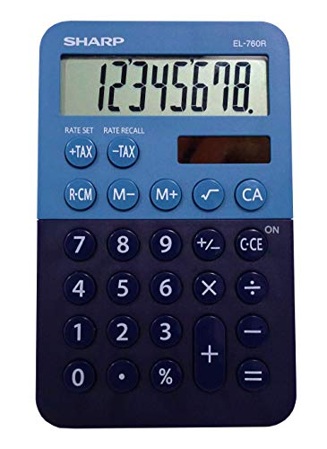 Sharp El-760R 8-Digit Desktop Calculator, Percent and Square Root Keys, and A Large LCD Display, Perfect for Home and Office Use