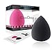 EmaxDesign 2 Piece Makeup Blender Sponge Set Foundation Blending Blush Concealer Eye Face Powder Cream Cosmetics Makeup Sponges, black and rose red, flower, 1 Count