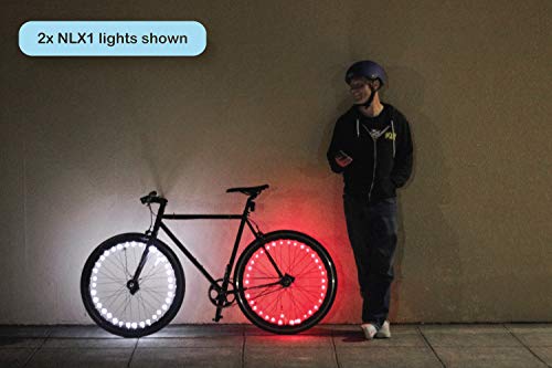 Monkey Light NLX1 LED Bike Wheel Lights, Assembled in USA. Attaches to Spokes Near The tire. 100% More: 40 LEDs Included. Fully Waterproof and Durable Cool Bicycle Safety Accessory. (White) - Thumbnail 3