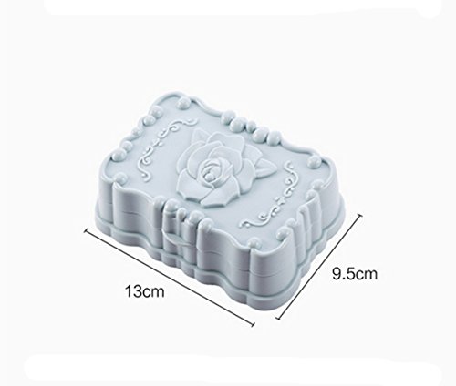 Youzpin Rose Printing Double-Deck Draining Board with Lid Plastic Soap Box,Bathroom Keep Soap Dry Waterproof Soap Dish,Travel Protection Soap Holder~(2 Pack Soap Dish)