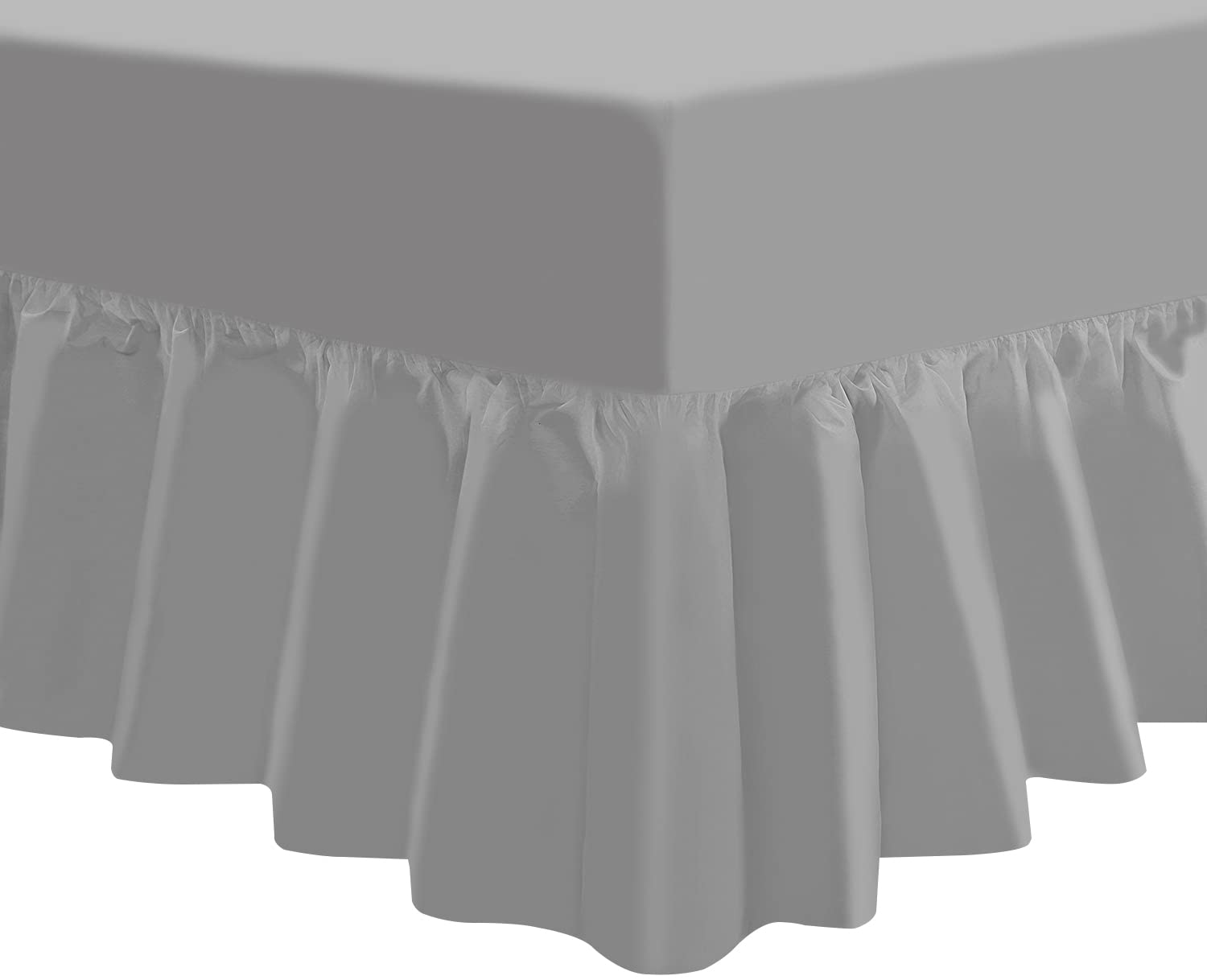 Arizone T180 Percale Standard Fitted Sheet in 14 Colours (Silver, Double)