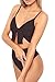 LEISUP Womens Plus Size Lace Up Hollow Out High Waist Strappy One Piece Swimsuit XL Black