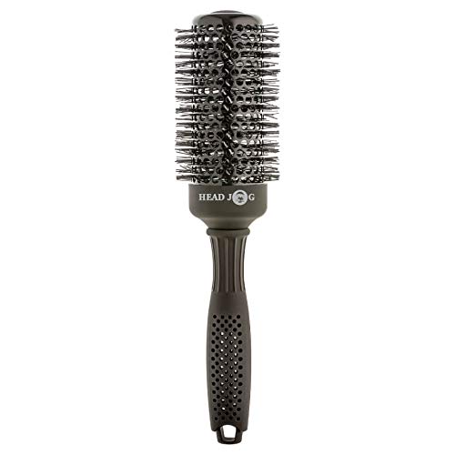 Head Jog Light 128 (48mm) Radial Hair Brush Brush, Black Cushion Thermal Coated Heat Resistant Nylon Bristle. Brush For Blow Drying & Straightening. Ideal For Long, Thick, Wavy Hair & Extensions.