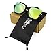 Supertrip Womens Fashion Oversized Round Square Plastic Vintage Cut-Out Flash Mirror Lens Cat Eye Sunglasses Color Black/Gold