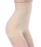 SEXYWG Hi-waist Shapewear Body Shaper Tummy Control Thigh Slimming Boyshort,Beige,M/L