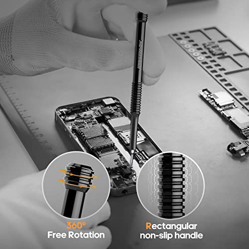 102 in 1 Electric Screwdriver, AM ARROWMAX Cordless Precision Screwdriver Set with 96 Magnetic Bits, Rechargeable Portable Electronic Screwdriver Set for Phone Laptop Camera Watch (MINI PLUS Black)