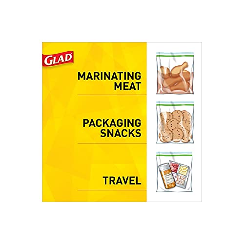 GLAD Zipper Food Storage Sandwich Bags, OntheGo Snack and Lunch Bags, Zipper Sandwich Sealer