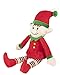 Blue Panda 2-Pack Plush Elves - 12 in Red & Green - Machine-Washable Soft Polyester - Durable Decorative Accents for Shelf & Tabletop