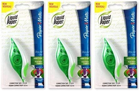Liquid Paper DryLine Grip Correction Tape, 3 Packs