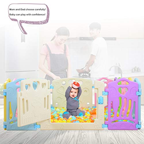 Foldable Baby Playpen - 14 Panel Kids Activity Center Portable Playard, Indoor and Outdoor Baby Fence - Safe Play Yard, Door Lock & Stable Suction Cup Play Pen with Games & Gates for Infants
